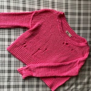 Hot Pink Distressed Hollister Sweater